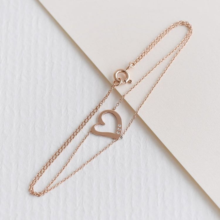 Zlatá kolekcia šperkov v tvare srdca s diamantmi Lenny 106251