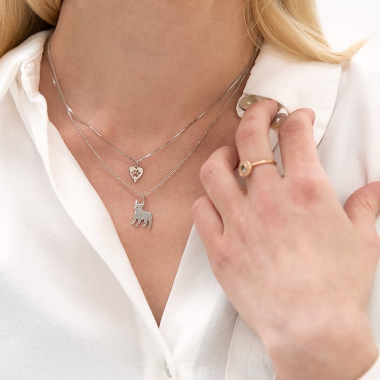 Strieborný prívesok labka a srdce Jeana 98193