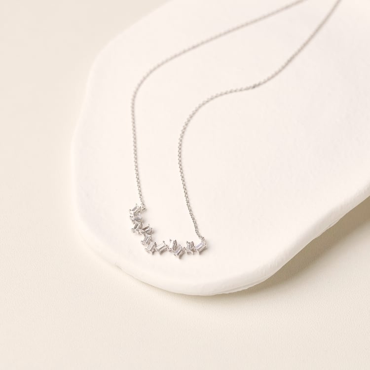 Moderný zlatý náhrdelník s baguette prírodnými diamantmi Parvati 165423