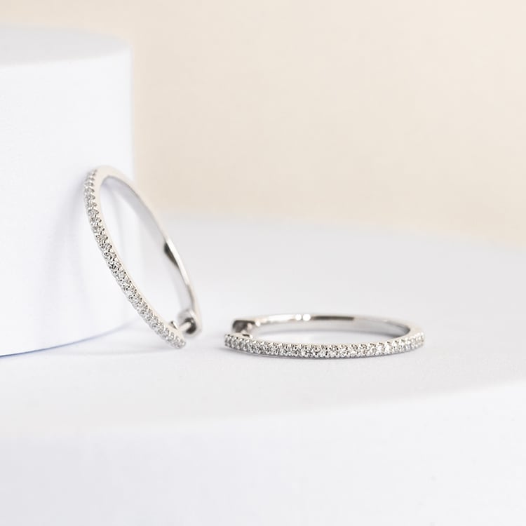 Zlaté kruhové náušnice s diamantmi Haven 142301