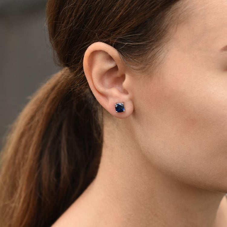 Zlaté náušnice s modrými zafírmi Rebia 46812