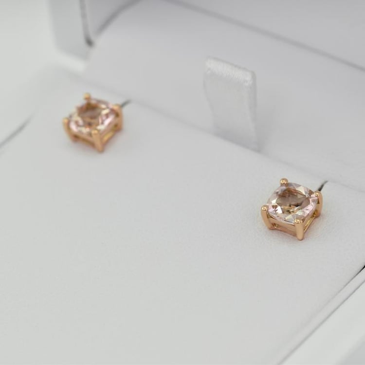 Morganitové zlaté náušnice 21291