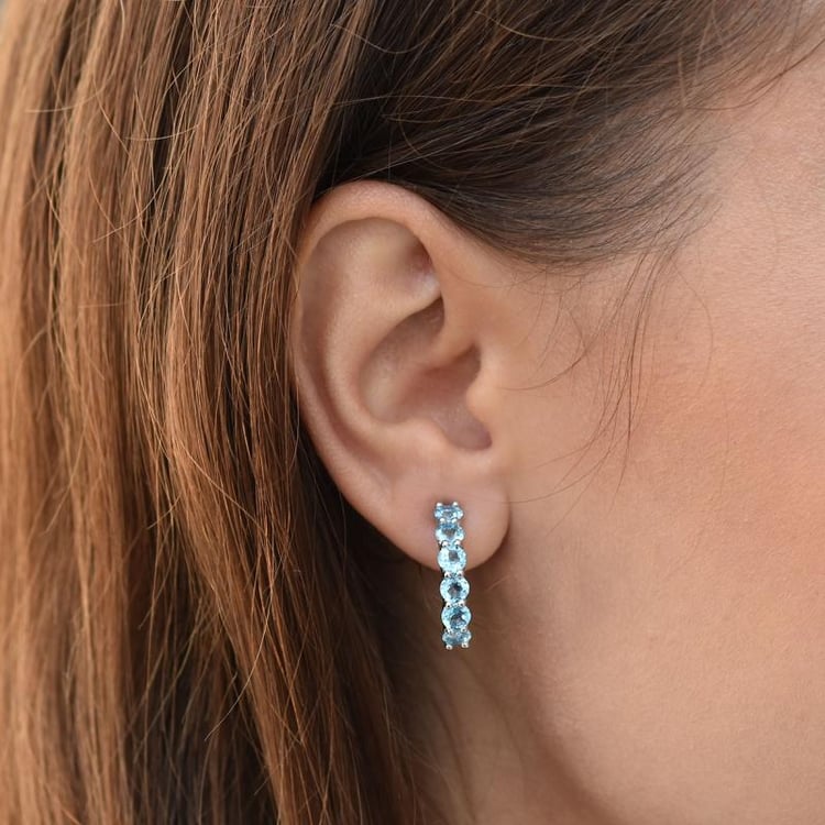 Strieborné náušnice so švajčiarskymi topásmi 35791