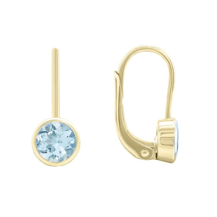 Akvamarínové visiace náušnice zo zlata 43573