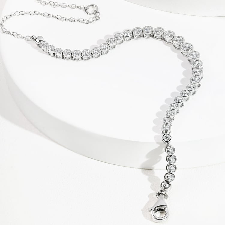 Elegantný strieborný náramok s lab-grown diamantmi Sonja 162027