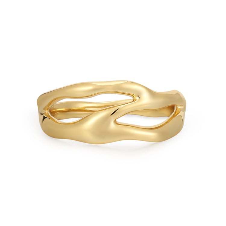 Nepravidelný zlatý prsteň Ivy