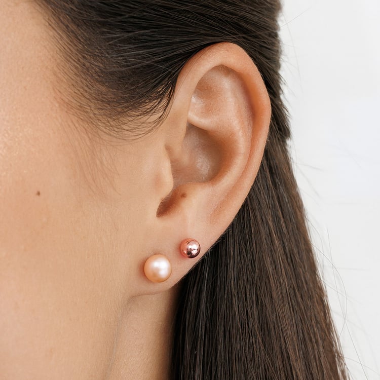 Guličkové náušnice z ružového zlata 158402