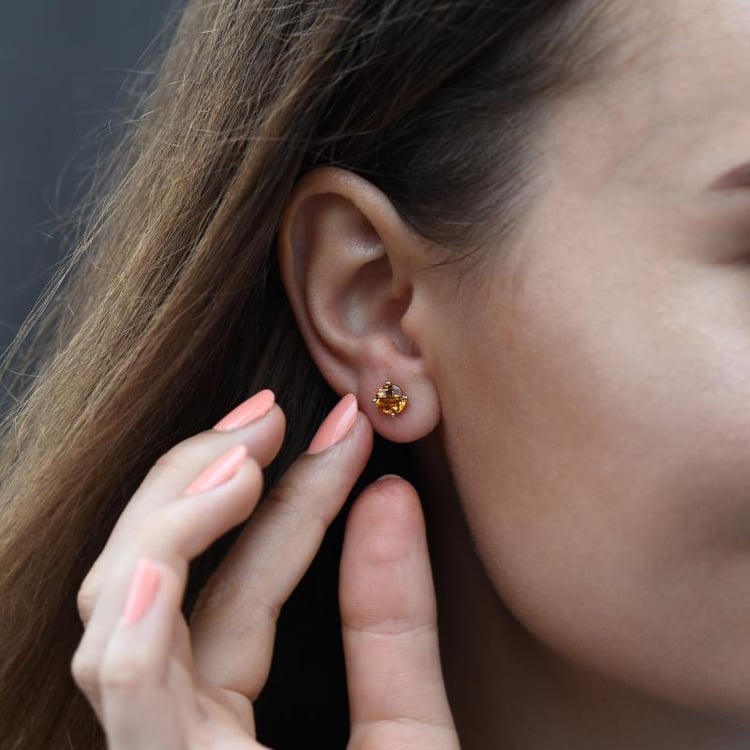 Napichovacie náušnice s citrínmi 46832