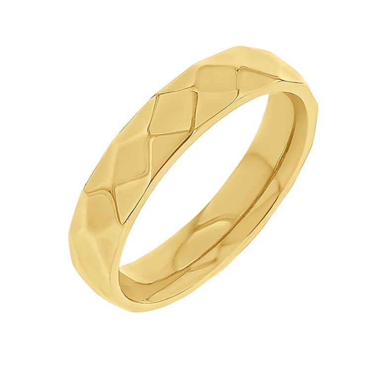 Zlaté svadobné obrúčky so vzorom Kybe 142055