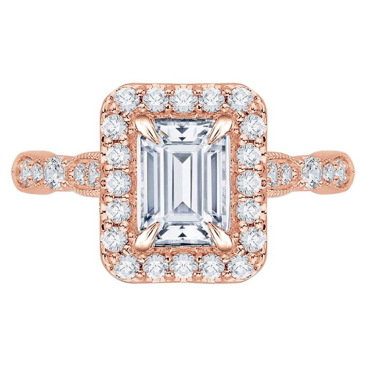 Zlatý zásnubný prsteň s emerald diamantom 60555