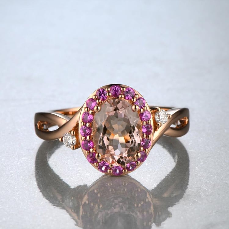 Zásnubný prsteň s morganitom 12675