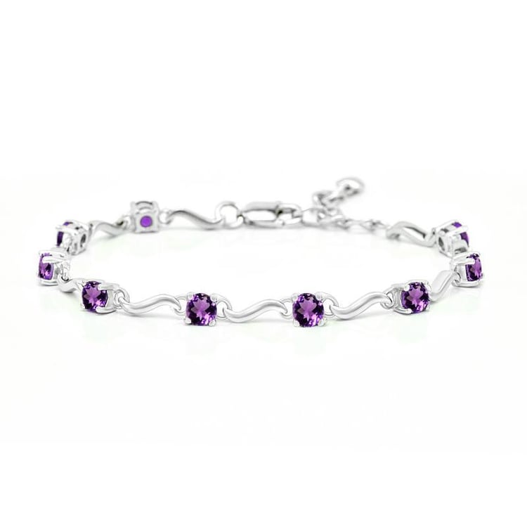 Strieborný náramok s ametystmi Belen
