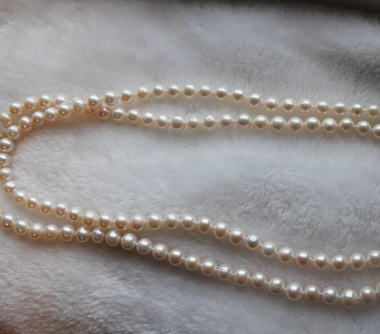 KOPIA : Dlhý perlový náhrdelník zo striebra Bouvier