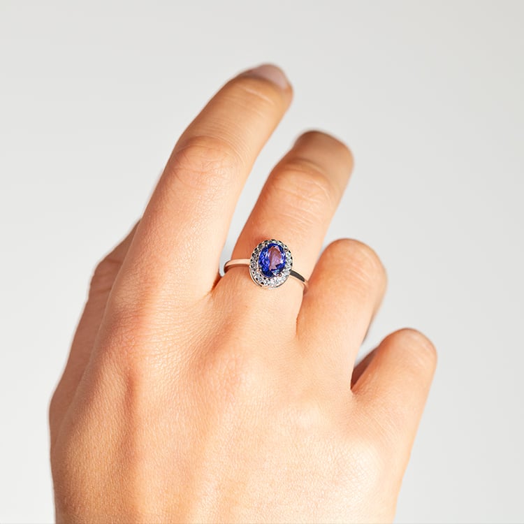 Tanzanitová kolekcia šperkov s diamantmi Bizot 146438