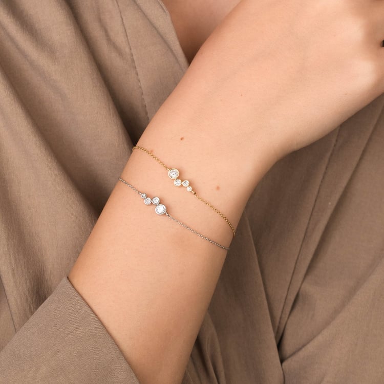 Moderný strieborný náramok s lab-grown diamantmi Viola 165714