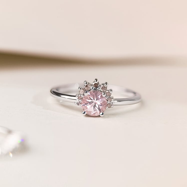 Zlatý minimalistický prsteň s morganitom Caio 153831