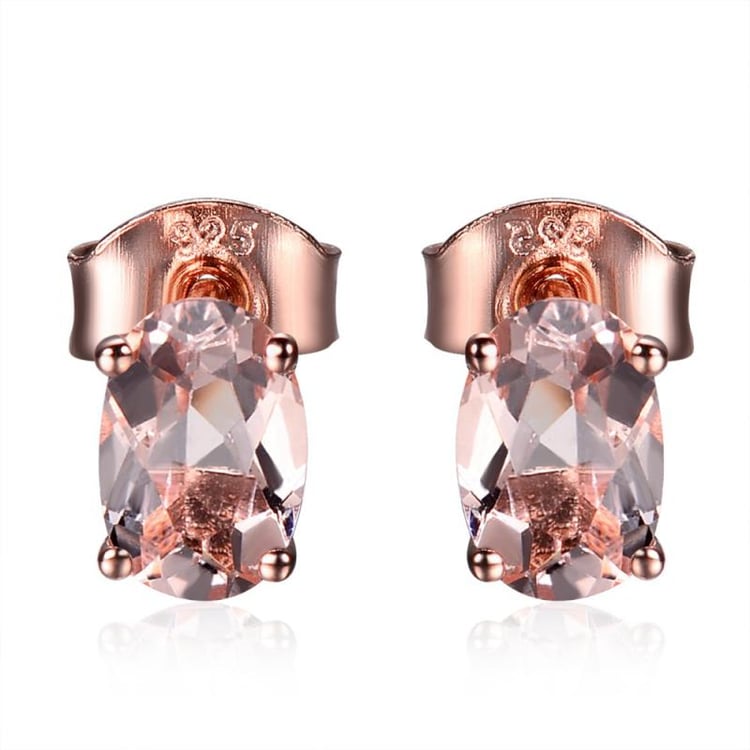 Pozlátené náušnice s oválnymi morganitmi Ciannait