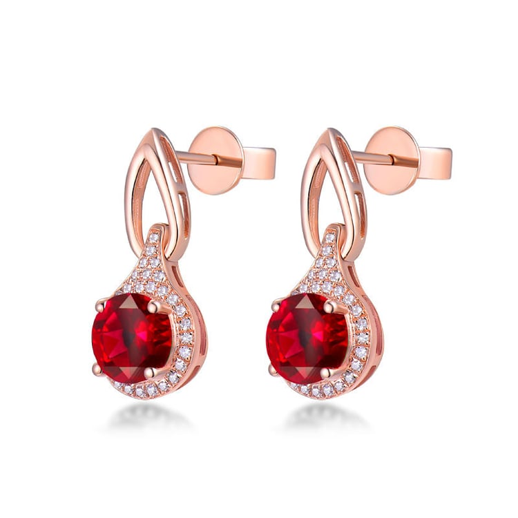 Zlaté náušnice s rubínmi 18764