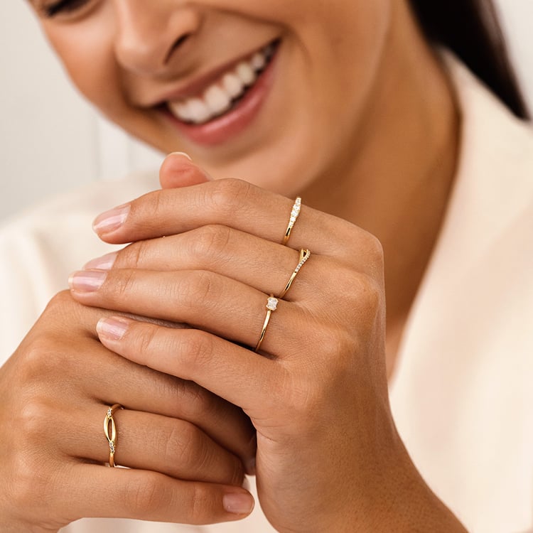 Atypický prsteň zo zlata s lab-grown diamantmi Nils 162990