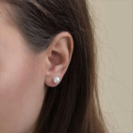 Perlové napichovacie náušnice z ružového zlata Dacey