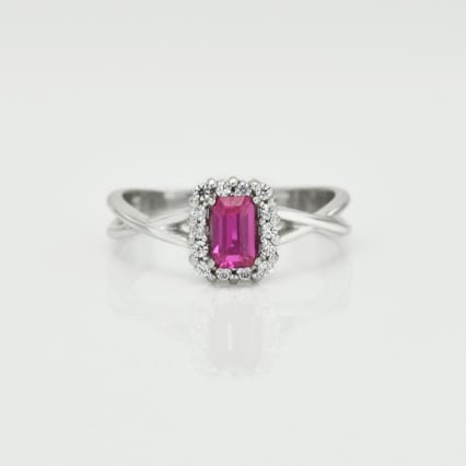 Zlatý prsteň s emerald zafírom a diamantmi Hadar