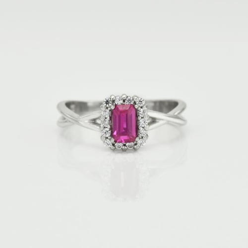 Zlatý prsteň s emerald zafírom a diamantmi Hadar