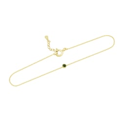 Strieborný minimalistický náramok so zeleným diamantom Lepio