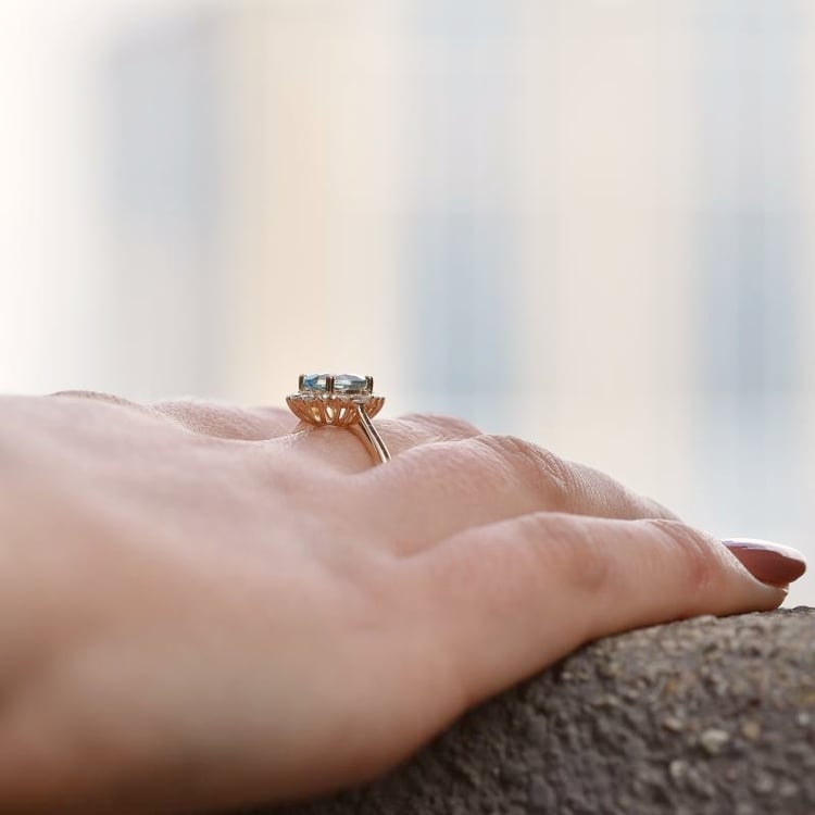 Prsteň s akvamarínom 106876