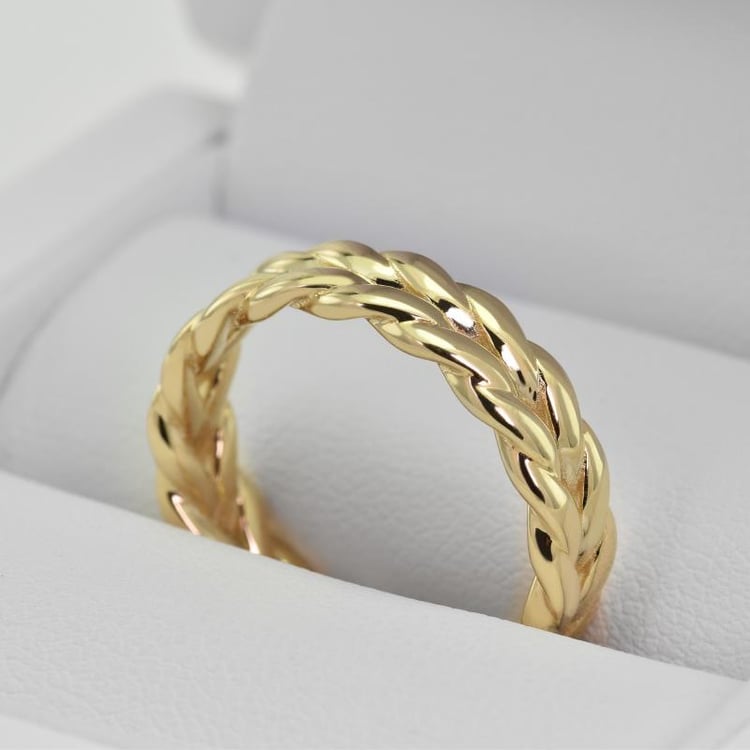 Prepletaný prsteň zo zlata 24430