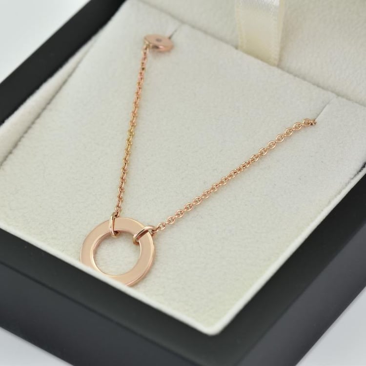 Strieborný kruhový náhrdelník s diamantom Barney 103786