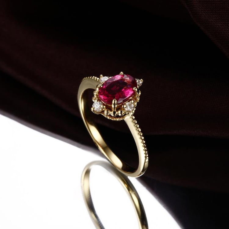 Turmalínový prsteň zo zlata 6130