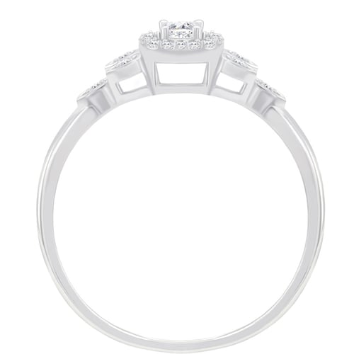 Zlatý halo prsteň s lab-grown diamantmi Delphine