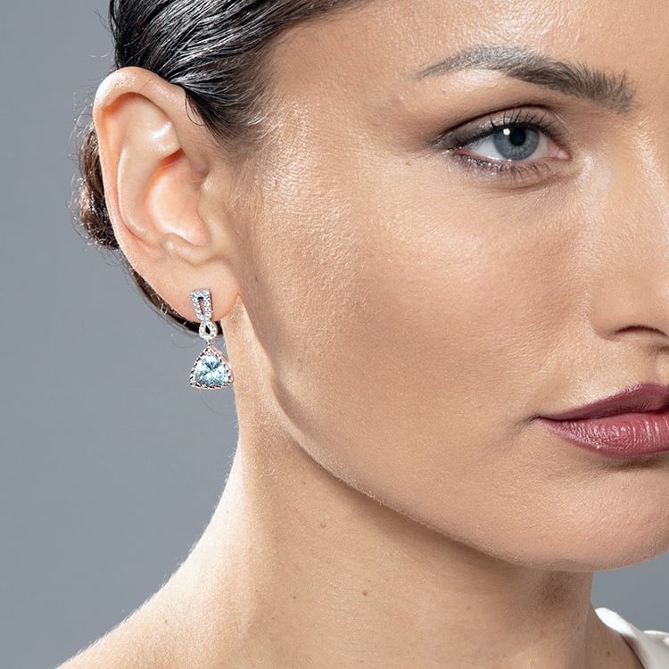 Akvamarínové náušnice zo zlata 106668