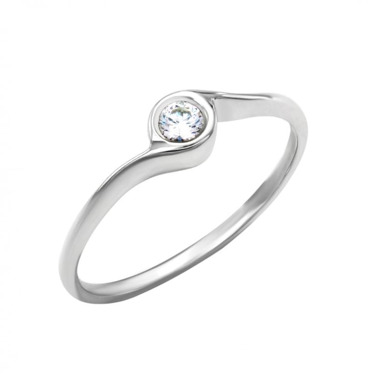 Zlatý zásnubný prsteň s diamantom Aleon 52332