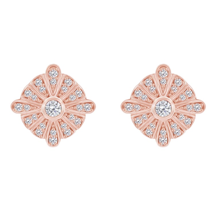 Zlaté elegantné náušnice plné diamantov 48448