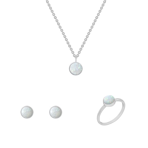 Set minimalistických šperkov s bielym opálom Milton