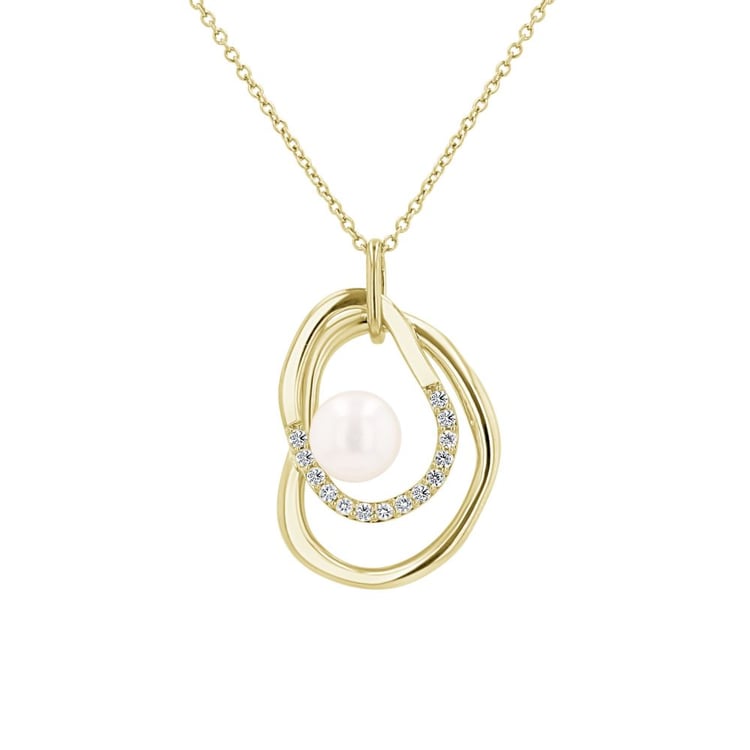 Strieborný perlový prívesok s bielymi topásmi 