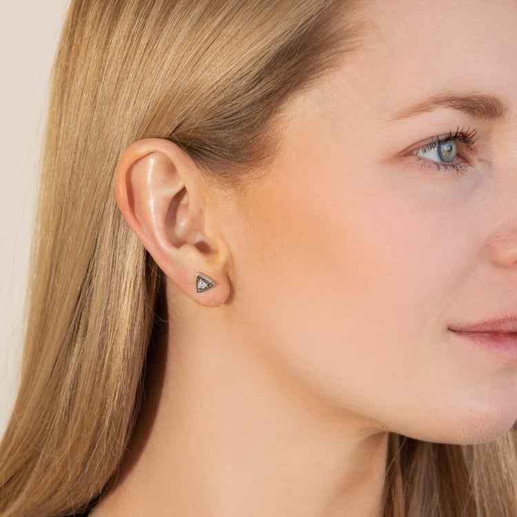 Trojuholníkové náušnice 2v1 s lab-grown diamantmi Lexie 99333