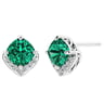 Strieborné smaragdové náušnice