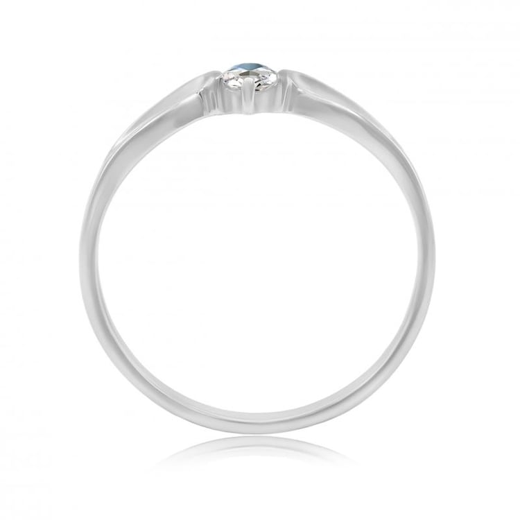 Zásnubný prsteň z bieleho zlata s diamantom 21747