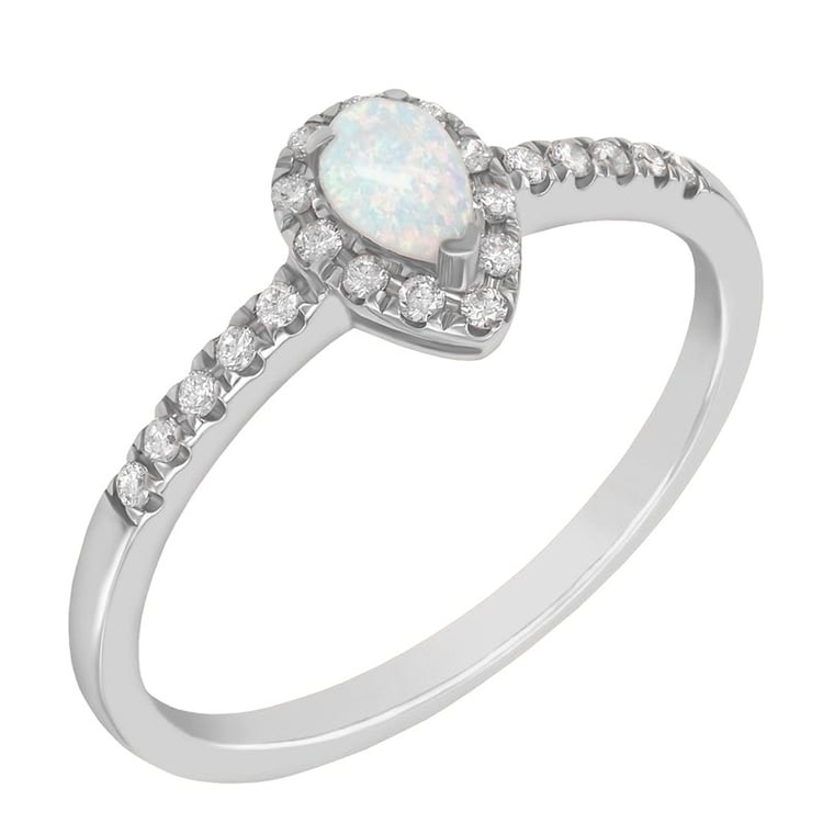 Zlatý prsteň s opálom a diamantmi