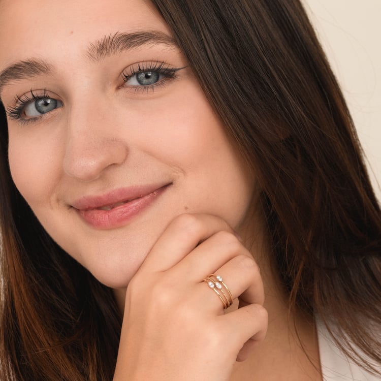 Zlatý prsteň s lab-grown diamantmi 165771