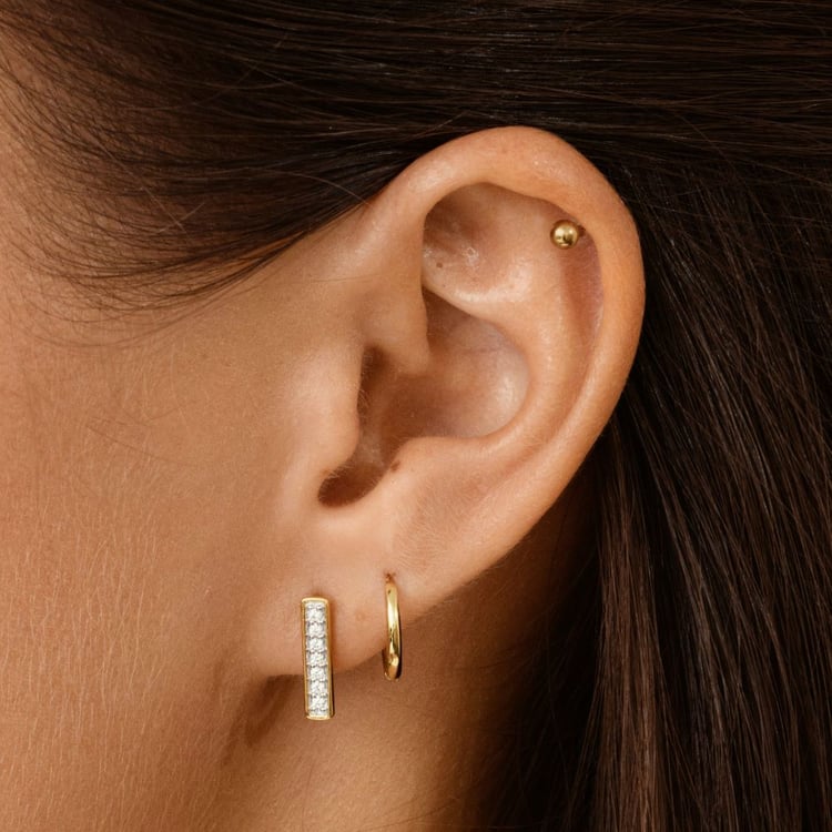 Zlaté náušnice s lab-grown diamanmi Lena 161476