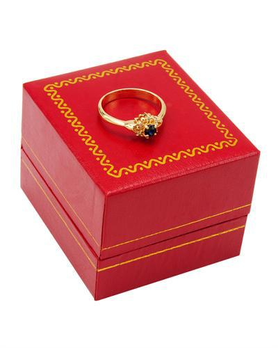 Zafírový prsteň s diamantmi 54324