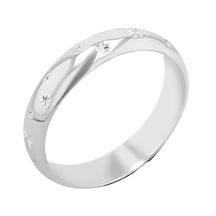 Svadobné obrúčky s ručnou rytinou hviezd a diamantmi Devin 116479