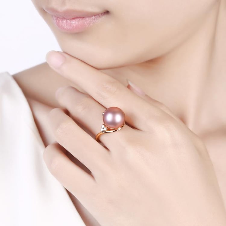 Perlový prsteň s diamantmi 13223