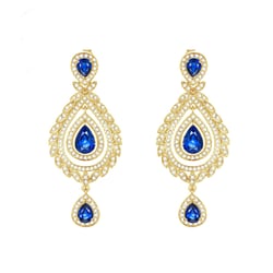 Luxusné zafírové náušnice s diamantmi Drewy