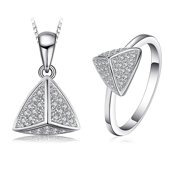 Strieborná kolekcia šperkov s kubickými zirkónmi Uttar