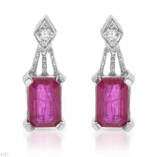 Rubínové zlaté náušnice