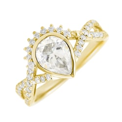 Unikátny zásnubný prsteň s moissanitmi Debora